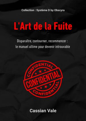 Couverture du livre L’Art de la Fuite, illustrant les stratégies de disparition et d’anonymat dans un monde surveillé.