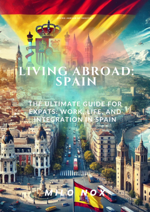 Cover of Living Abroad: Spain, featuring an illustration of Spain’s vibrant culture, landscapes, and lifestyle for expatriates