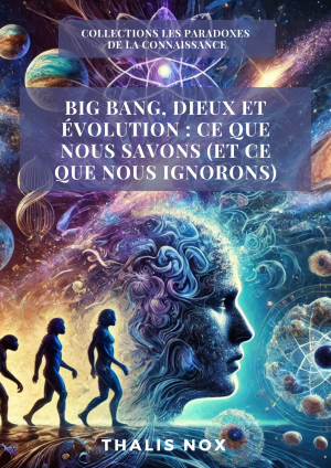 Couverture du livre Big Bang, Dieux et Évolution, illustrant la collision entre science et croyances sur l’origine de l’univers et la vie.