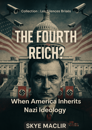 Book cover of The Fourth Reich? by Skye MacLir – An investigation into America’s ideological ties with Nazi principles. Published by Obscyra.