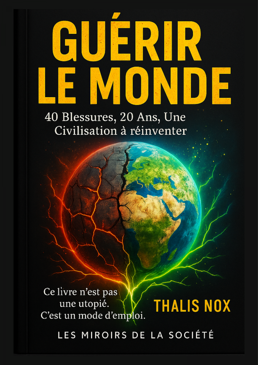 Couverture du livre Guérir le Monde de Thalis Nox, manuel de transformation collective face aux crises systémiques contemporaines.