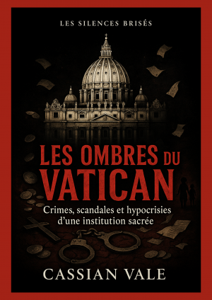Couverture du livre Les Ombres du Vatican par Cassian Vale – critique des scandales et des hypocrisies du Vatican.