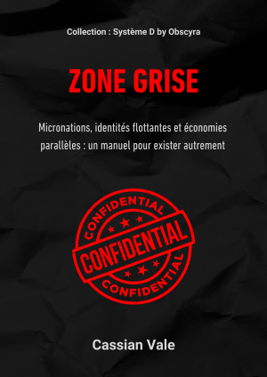 Couverture du livre Zone Grise de Cassian Vale – Un manuel sur les zones marginales, l'autonomie politique et les stratégies alternatives.